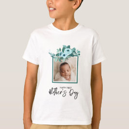 Your First Mother's Day Rose Greenery Photo T-Shirt