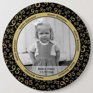 Your Foto: 95th Random Number Pattern Black/Gold Button