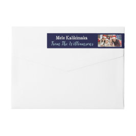 Your Foto Blue Mele Kalikimaka Return Address