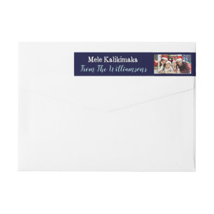 Your Foto Blue Mele Kalikimaka Return Address