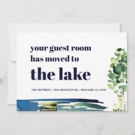 Your Guest Room Has Moved to the Lake New Home Ankündigung