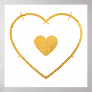 Your Heart in my Heart Yellow Gold Foil Poster