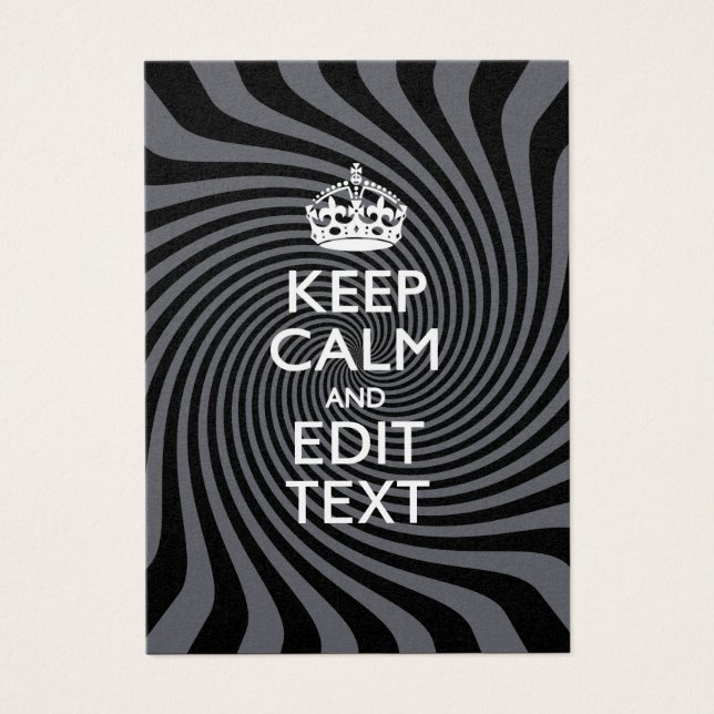 Your Keep Calm Text on Black Swirl (Vorderseite)