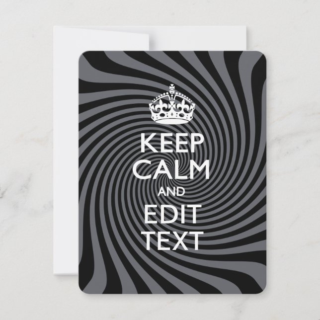 Your Keep Calm Text on Black Swirl (Vorderseite)