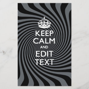 Your Keep Calm Text on Black Swirl Flyer