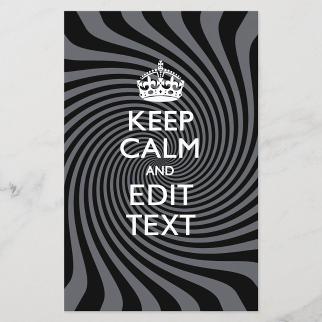 Your Keep Calm Text on Black Swirl Flyer (Vorne)