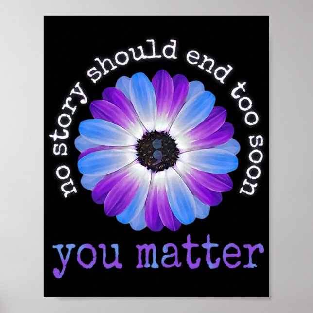 Your Life Problems Suicide Prevention Awareness Da Poster (Vorne)