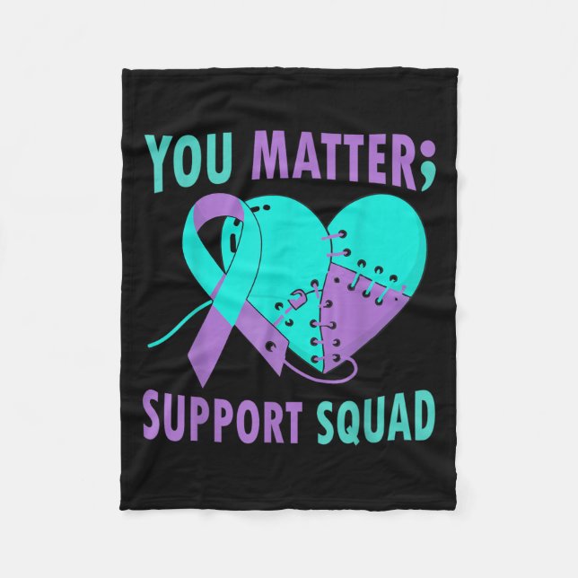 Your Life S Semicolon Suicide Prevention Awareness Fleecedecke (Vorderseite)