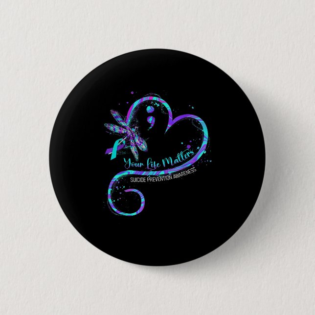 Your Life S Suicide Prevention Awareness Dragonfly Button (Vorderseite)