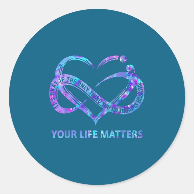 Your Life S Suicide Prevention Awareness Men Women Runder Aufkleber (Vorderseite)