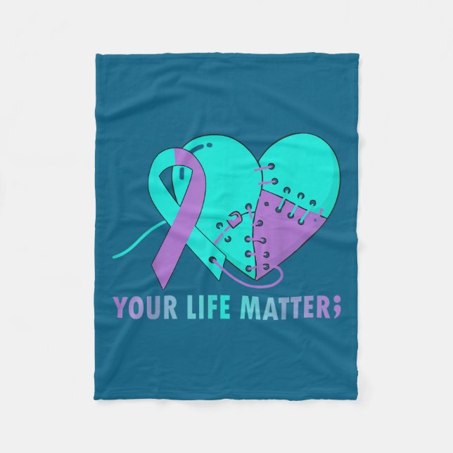 Your Life S Suicide Prevention Awareness Teal And  Fleecedecke (Vorderseite)