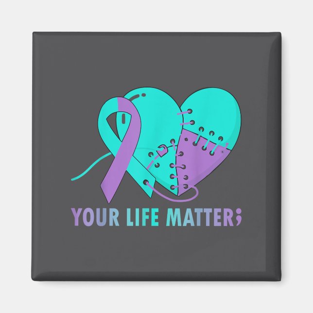 Your Life S Suicide Prevention Awareness Teal And  Magnet (Vorne)