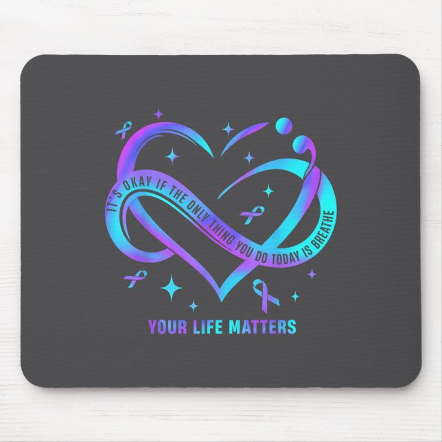 Your Life S Suicide Prevention Teal Purple Heart R Mousepad (Vorne)