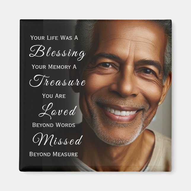 Your Life was a Blessing Photo Memorial Magnet (Vorne)