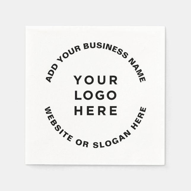 Your Logo and Text Simple Professional Serviette (Vorderseite)