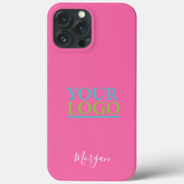 Your Logo/Art/Foto, Name in White Script, Pink Case-Mate iPhone Hülle