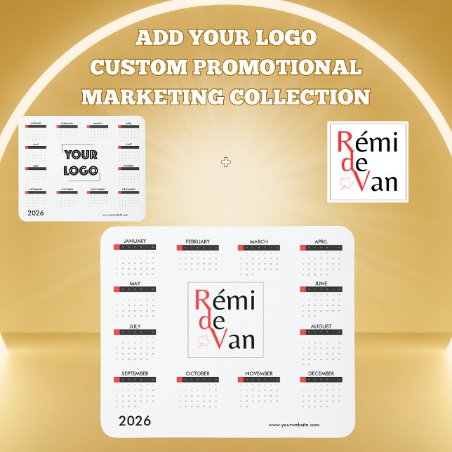 Your Logo Custom Business Marketing 2026 Calender Mousepad (Von Creator hochgeladen)