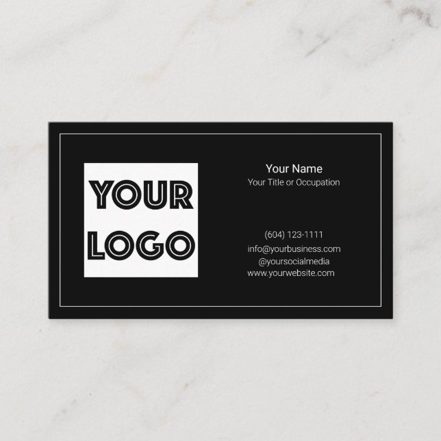 Your Logo Custom QR Code Marketing Visitenkarte (Vorderseite)