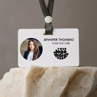 Your Logo Here Company Business QR Code Photo Name Ausweis