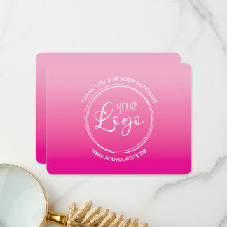Your Logo Light and Hot Pink Ombre Dankeskarte
