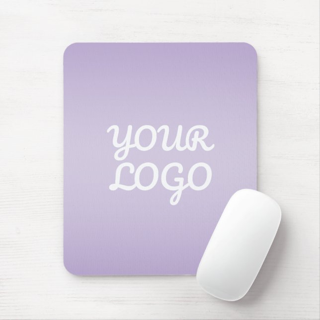 Your Logo & Modern Simple Ombre | Lavender Mousepad (Mit Mouse)
