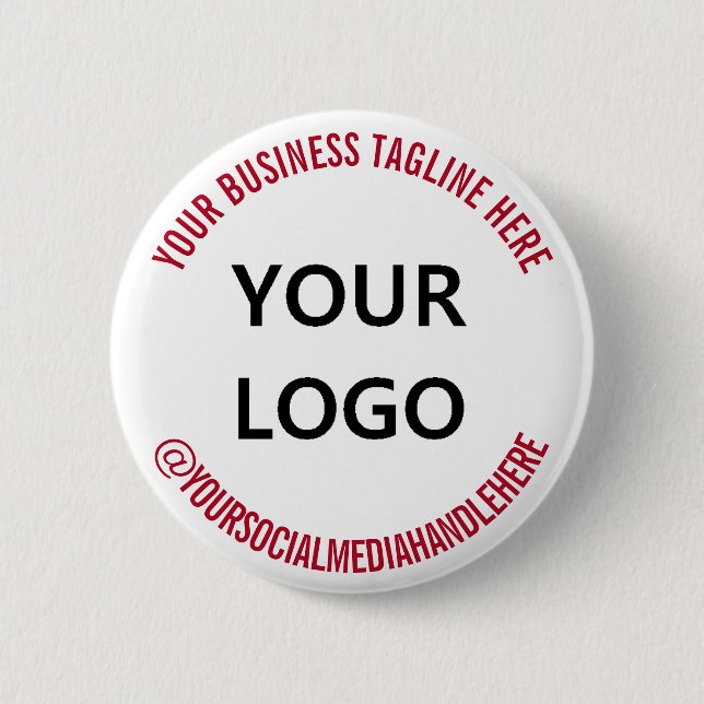 Your Logo Tagline Social Media Promotional Button (Vorderseite)