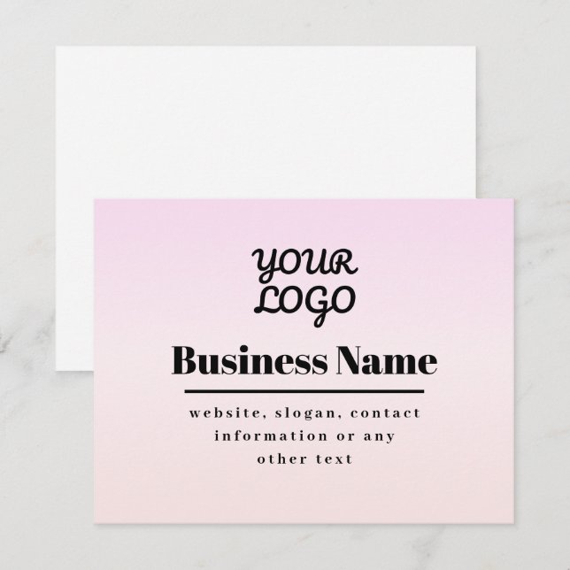 Your Logo & Text | Pink & Peach Ombre (Vorne/Hinten)