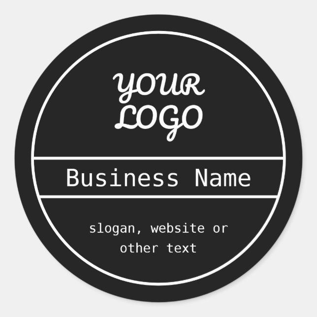Your Logo | Unique Editable Business Design Runder Aufkleber (Vorderseite)