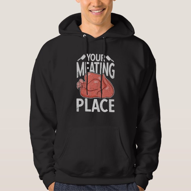 Your Meating Place Butcher Sausage  Butchery Shop Hoodie (Vorderseite)