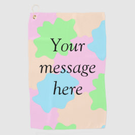 Your message here add text name boho colorful rust golfhandtuch