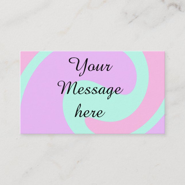 Your message here add text name monogram pink past visitenkarte (Vorderseite)