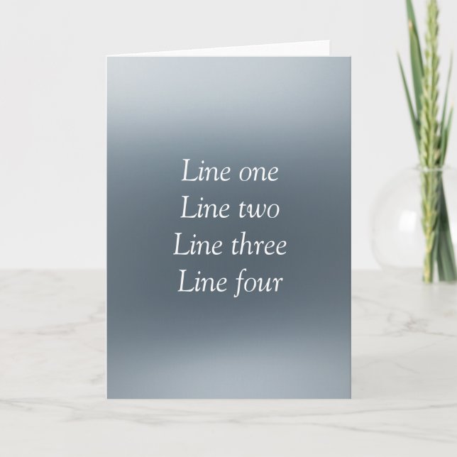 Your message here gray blue metallic background te karte (Vorderseite)