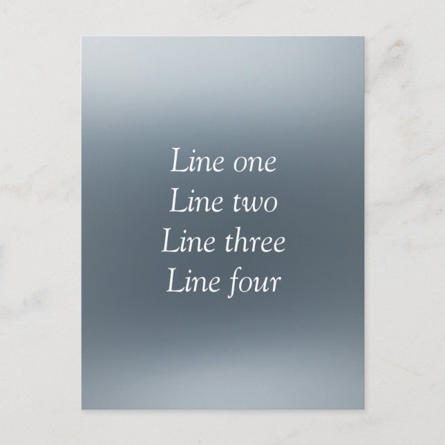 Your message here gray blue metallic background te postkarte (Vorderseite)