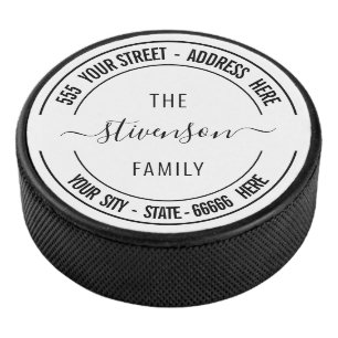 Your Name Address or Custom Text Personalized Eishockey Puck