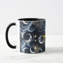 Your Name Mugs – Metallic Silver Moon Phase Luxury Tasse