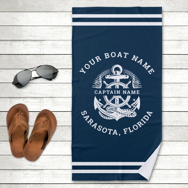 Your Name of Boat Anchor  Strandtuch (Von Creator hochgeladen)