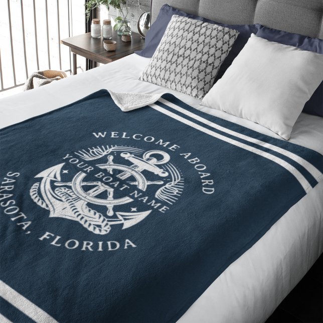Your Name of Boat Ancient Anchor Fleecedecke (Von Creator hochgeladen)