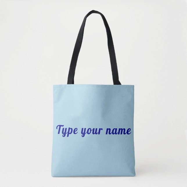 Your Name on Light Blue Tote Bag (Vorderseite)