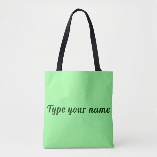 Your Name on Light Green Tote Bag (Vorderseite)