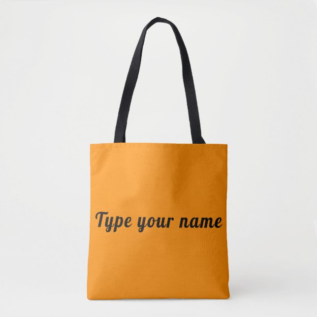 Your Name on Orange Tote Bag (Vorderseite)