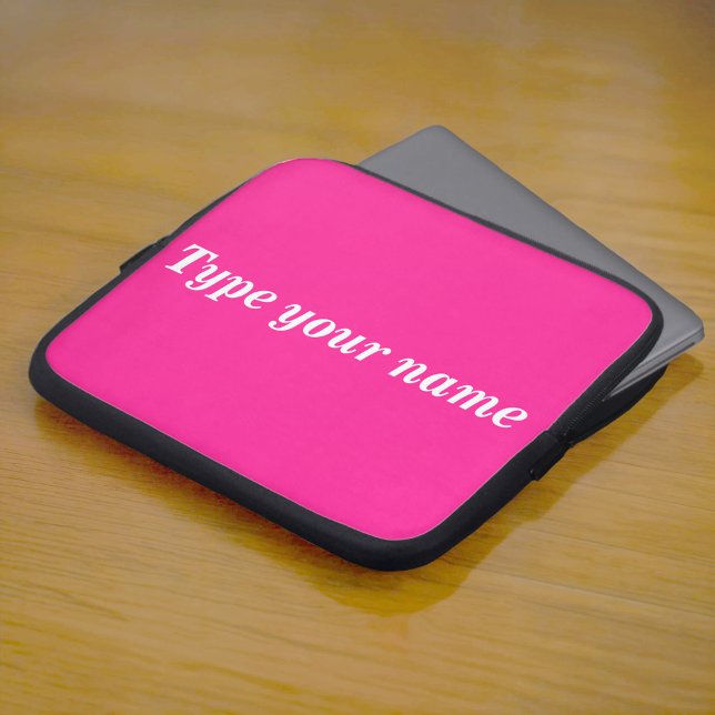Your Name on Pink Laptop Sleeve (Pink laptop sleeve with your name)