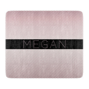 Your Name Thin Rose Schatten & White Stripes Schneidebrett