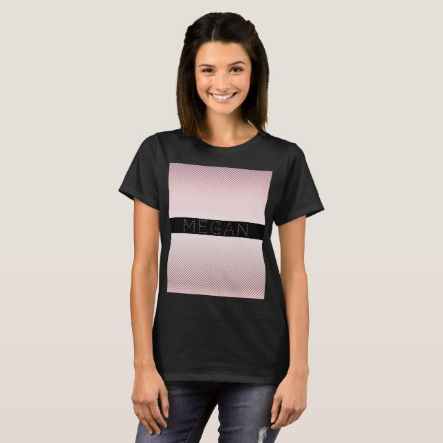 Your Name Thin Rose Schatten & White Stripes T-Shirt (Vorne ganz)