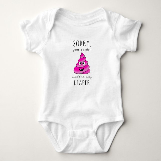 Your Opinion Doesn’t Fit in My Diaper – Funny Baby Baby Strampler (Vorderseite)