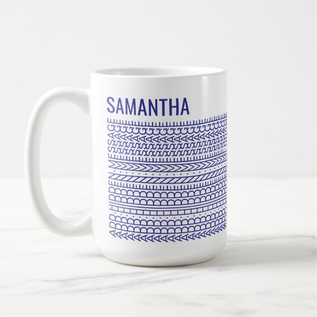 Your Own Words & Name Modern Custom Hidden Message Kaffeetasse (Links)