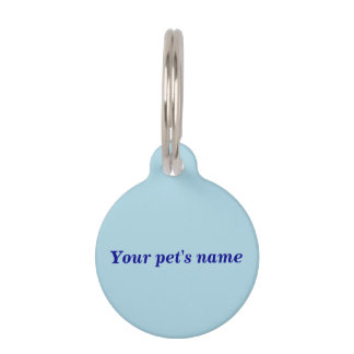 Your Pet’s Name on Light Blue Round Pet Tag Haustiermarke
