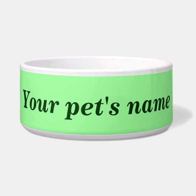 Your Pet’s Name With Light Green Background on Pet Napf (Vorderseite)