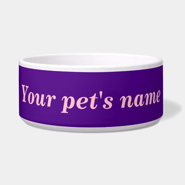 Your Pet’s Name With Purple Background on Pet Bowl Napf (Vorderseite)