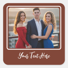Your Photo Customizable Personalized Gift Square Quadratischer Aufkleber