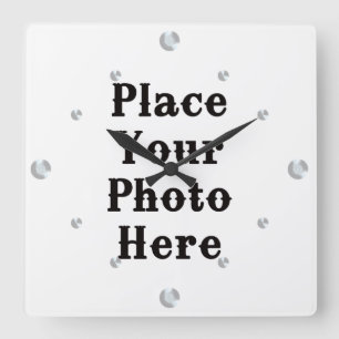 Your Photo Here Wall Clock Quadratische Wanduhr
